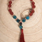 Bracciale Mala Agata rossa, Apatite, Pietra lavica e Rame