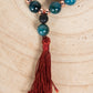 Bracciale Mala Agata rossa, Apatite, Pietra lavica e Rame