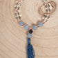 Bracciale Mala Acquamarina, Cristallo di rocca, Pietra lavica e Rame