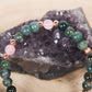 Agata muschiata, Quarzo rosa, Charm  Albero della Vita in Rame
