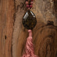Mala collana in pietra dura naturale di Rodonite, Pietra guru Diaspro, Rame