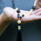 Mala da meditazione in Calcite gialla e Pietra Lavica con Olio Essenziale – 108 perle