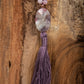 Mala fatta a mano con pietre dure naturali di Kunzite, Pietra Guru Elbaite, Rame