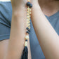 Mala da meditazione in Calcite gialla e Pietra Lavica con Olio Essenziale – 108 perle