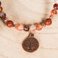 Quarzo Rosso, Charm  Albero della Vita in Rame
