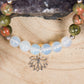 Opalite, Unakite, Charm Fiore di loto in argento 925