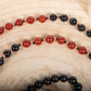 Mala con cristalli naturali di Agata rossa, Onice, Pietra Guru Agata rossa, Rame