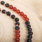 Mala con cristalli naturali di Agata rossa, Onice, Pietra Guru Agata rossa, Rame