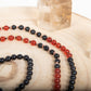 Mala con cristalli naturali di Agata rossa, Onice, Pietra Guru Agata rossa, Rame