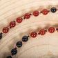 Mala con cristalli naturali di Agata rossa, Onice, Pietra Guru Agata rossa, Rame