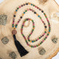 Mala 108 perle in pietra dura di Tormalina vari colori, Pietra Guru Rame