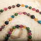 Mala 108 perle in pietra dura di Tormalina vari colori, Pietra Guru Rame