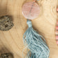 Mala da meditazione in Diaspro imperiale, Rodonite, Pietra Guru Quarzo rosa e Rame