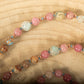 Mala da meditazione in Diaspro imperiale, Rodonite, Pietra Guru Quarzo rosa e Rame