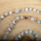 Mala in pietra dura naturale di Calcedonio Azzurro, Pietra Guru Agata, Rame