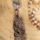 Mala collana 108 in Pietra di luna, Pietra Guru Agata, Rame