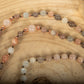 Mala collana 108 in Pietra di luna, Pietra Guru Agata, Rame