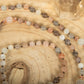 Mala collana 108 in Pietra di luna, Pietra Guru Agata, Rame