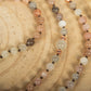 Mala collana 108 in Pietra di luna, Pietra Guru Agata, Rame
