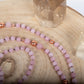 Mala 108 in pietra dura di Kunzite, Pietra Guru Quarzo crepitante e Rame