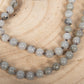 Mala in Pietra di luna arcobaleno Labradorite, Pietra guru Diaspro brecciato, Rame