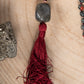 Mala con pietre dure naturali di Eliotropio Diaspro Sanguigno, Pietra Guru Labradorite, Rame