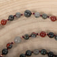 Mala con pietre dure naturali di Eliotropio Diaspro Sanguigno, Pietra Guru Labradorite, Rame