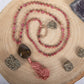 Mala collana in pietra dura naturale di Rodonite, Pietra guru Diaspro, Rame