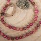 Mala collana in pietra dura naturale di Rodonite, Pietra guru Diaspro, Rame