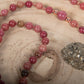 Mala collana in pietra dura naturale di Rodonite, Pietra guru Diaspro, Rame