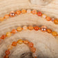 Mala con cristalli di corniola, pietra guru agata di fuoco, rame