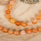 Mala con cristalli di corniola, pietra guru agata di fuoco, rame