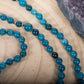 Mala da meditazione in Apatite, Pietra Guru Apatite e Rame