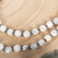 Mala collana con pietre dure di Howlite, Pietra Guru Labradorite, Argento 925