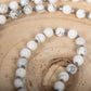 Mala collana con pietre dure di Howlite, Pietra Guru Labradorite, Argento 925