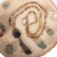 Mala per meditare con pietre dure naturali in Diaspro paesaggio, Pietra Guru in diaspro, Rame