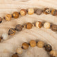 Mala per meditare con pietre dure naturali in Diaspro paesaggio, Pietra Guru in diaspro, Rame