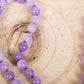 Mala collana con pietre naturali di Kunzite, Pietra Guru Ametista lavanda, Rame