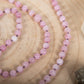 Mala fatta a mano con pietre dure naturali di Kunzite, Pietra Guru Elbaite, Rame