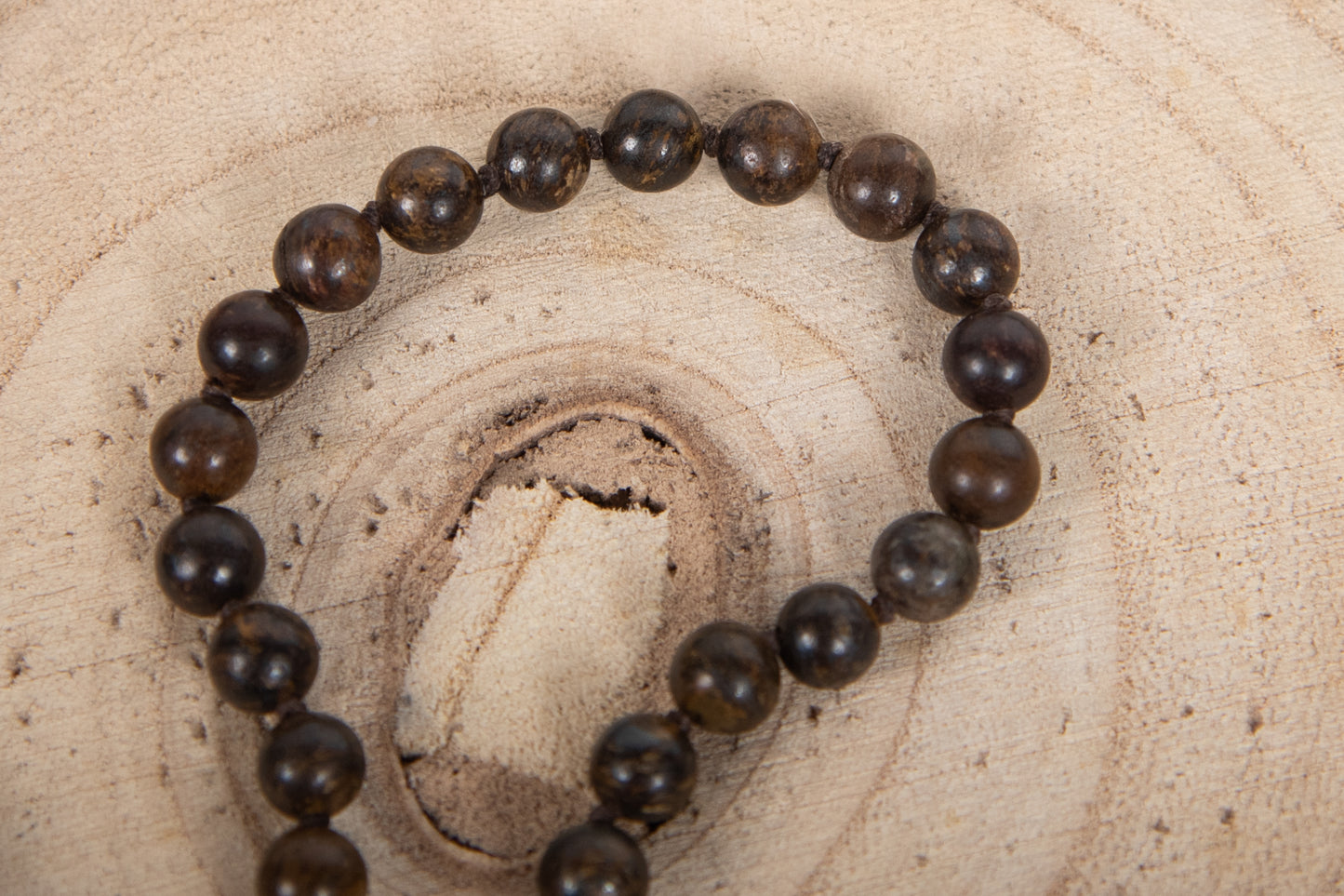 Mala Bronzite, Pietra guru Agata, Argento dorato 925, Placcato Oro 14 kt
