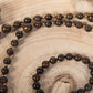 Mala Bronzite, Pietra guru Agata, Argento dorato 925, Placcato Oro 14 kt