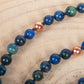 Mala collana 108 Azzurrite, Pietra guru Lapislazzuli, Rame