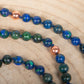 Mala collana 108 Azzurrite, Pietra guru Lapislazzuli, Rame