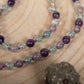Mala 108 da meditazione in Fluorite, Pietra Guru Fluorite, Rame