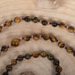 Mala con pietre dure naturali di Occhio di tigre, Pietra guru Bronzite, Rame
