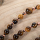 Mala con pietre dure naturali di Occhio di tigre, Pietra guru Bronzite, Rame