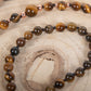 Mala con pietre dure naturali di Occhio di tigre, Pietra guru Bronzite, Rame