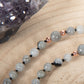 Mala Pietra di luna arcobaleno Labradorite, Pietra guru Diaspro zebrato, Rame
