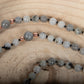 Mala Pietra di luna arcobaleno Labradorite, Pietra guru Diaspro zebrato, Rame