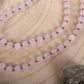 Mala con cristalli naturali di Quarzo rosa, Pietra Guru Quarzo rosa, Rame